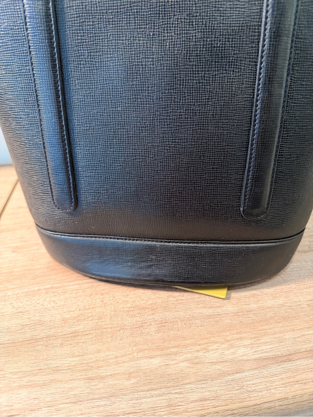 MCM Black Leather Gold-Accent Tote - Picture 6 of 16